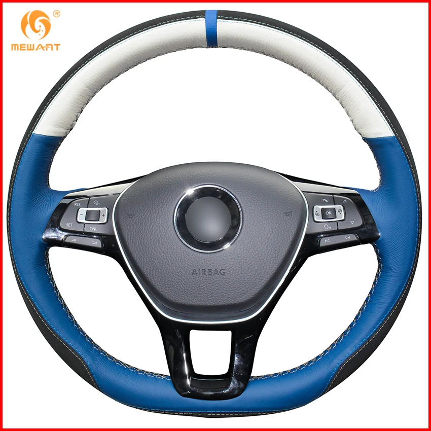 Чехол на руль MEWANT из натуральной кожи для Volkswagen VW Golf 7 Mk7|steering wheel cover|suede steering coverwheel