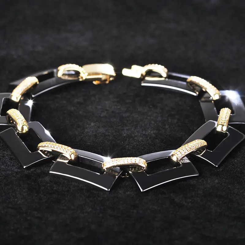 MECHOSEN белый/черный керамические браслеты из циркона AAA фарфор Pulsera Mujer мягкий