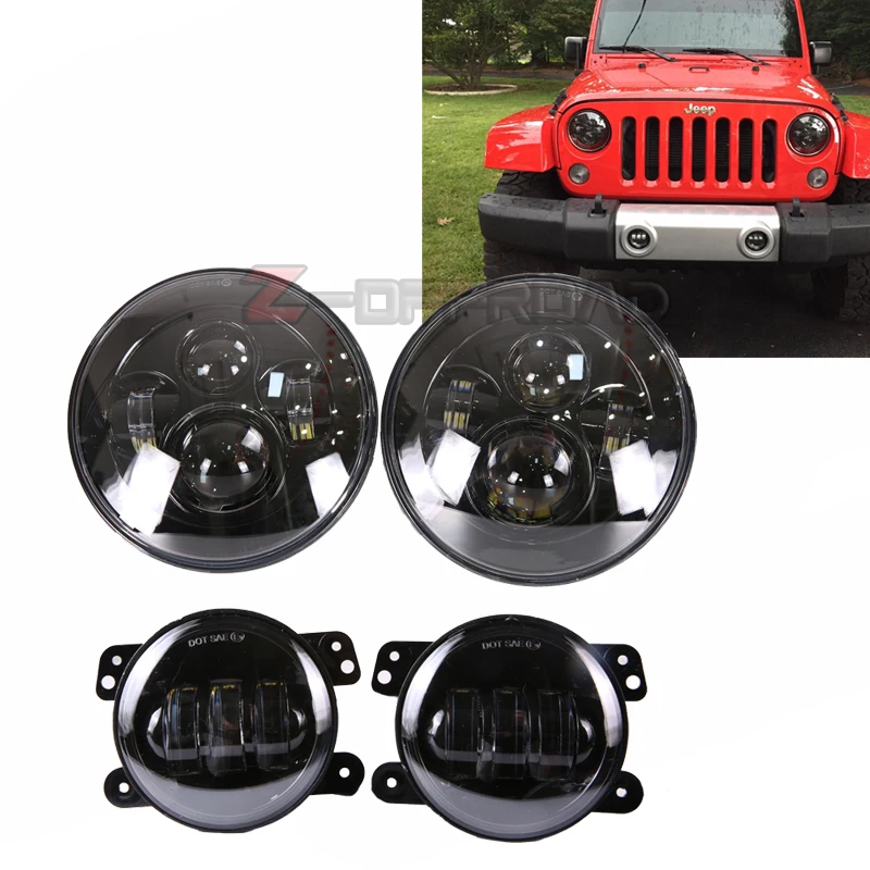 DOT EMARK утвержденный внедорожный свет для Jeep wrangler 7 дюймов светодиодные передние
