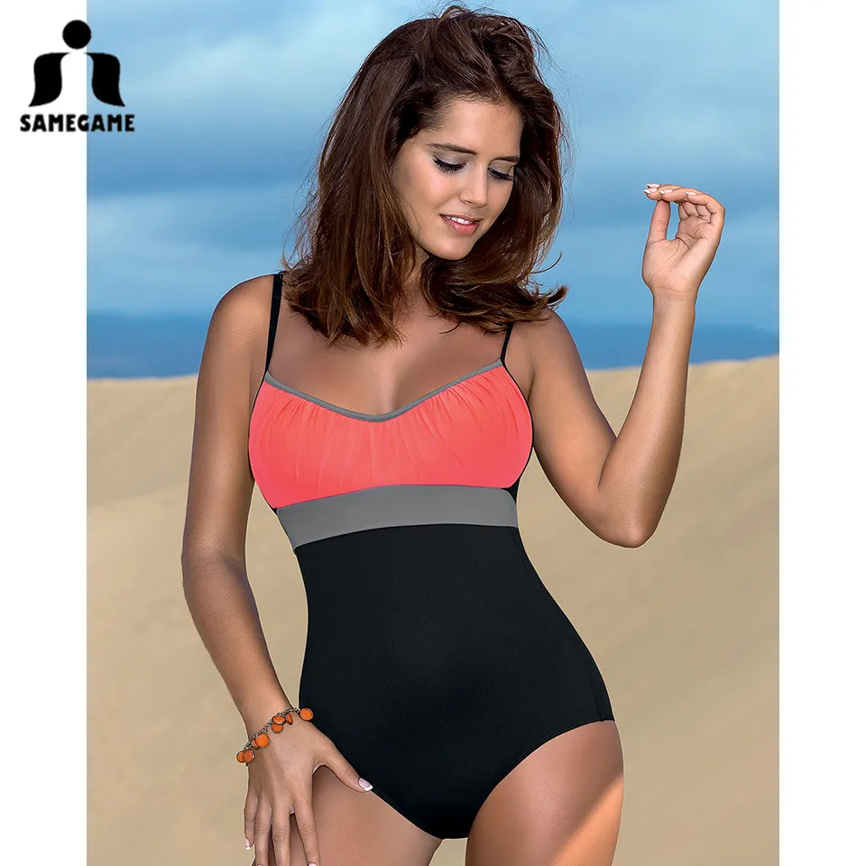 Женский купальник в стиле ретро SAMEGAME винтажный большого размера пляжная одежда