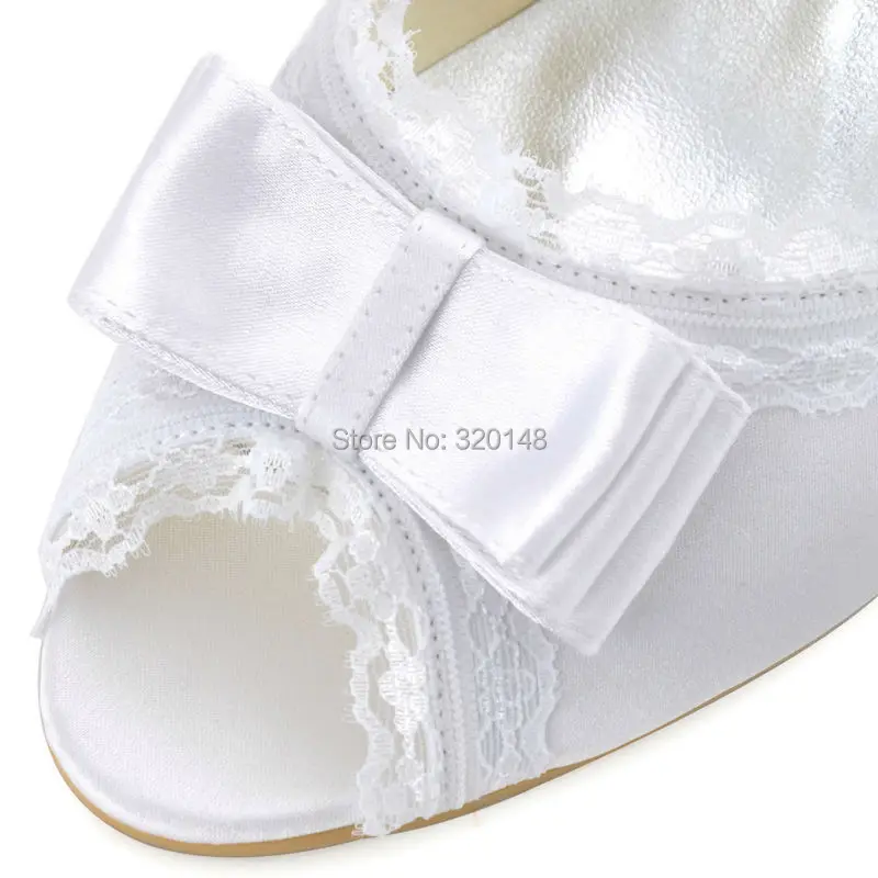 Woman Wedding Shoes A3202 Ivory White High Heel Pearls Ankle Strap Peep Toe Bow Satin Lady bride Evening Prom dress Bridal Pumps | Обувь