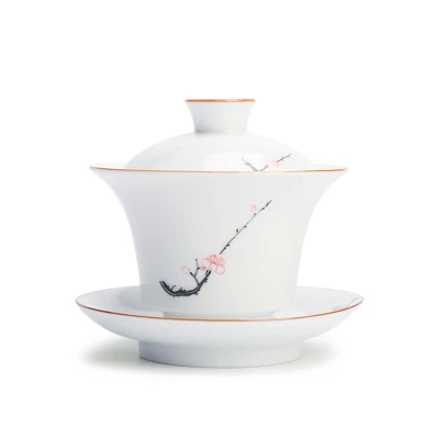 Ручная роспись цветок сливы 125 мл керамический чай Tureen гунг фу зеленый улун
