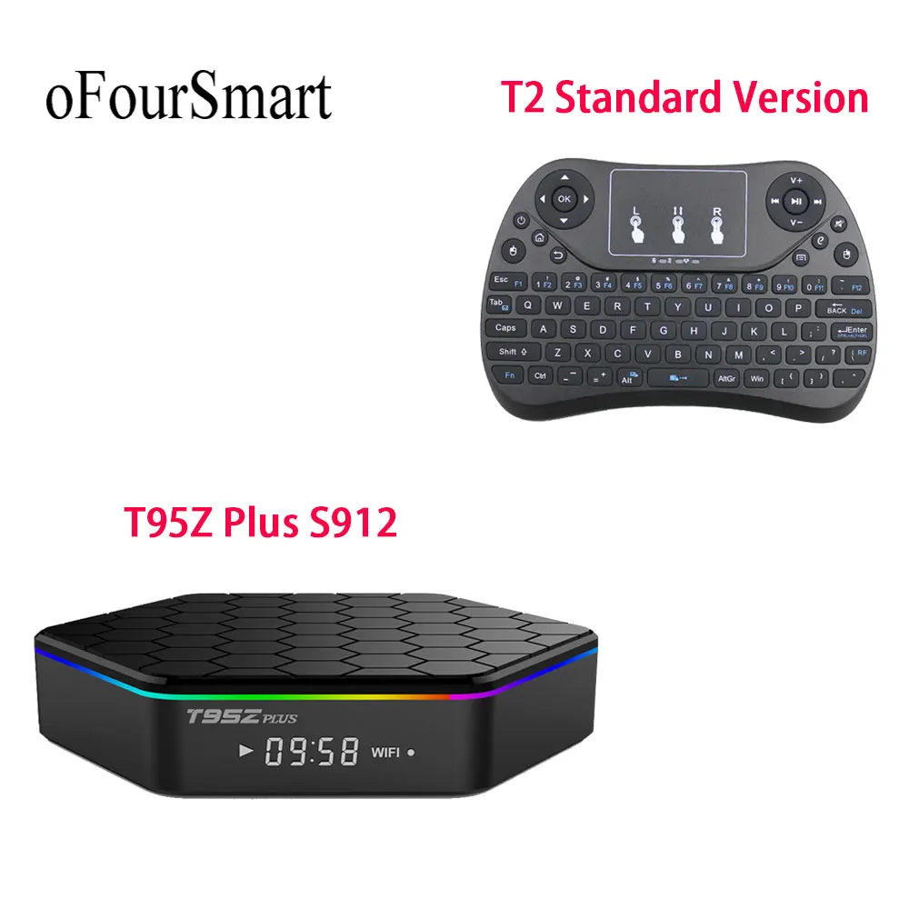 ТВ приставка T95Z PLUS S912 восьмиядерная Android 7 1 2 4G + 5G двойной Wifi BT медиаплеер с T2