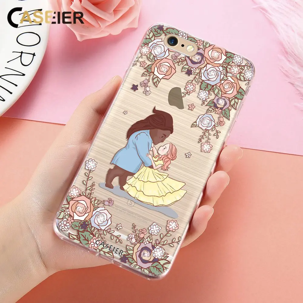 Caseier Телефон чехол для iPhone 6 6S Plus Bling Diamond Силиконовые Роза Коке 5 5S SE красоты kawaii