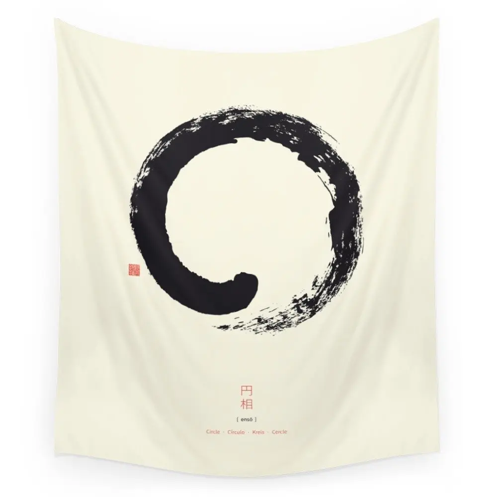 Настенный Гобелен Enso/Японский Zen Circle пляжное полотенце одеяло коврик для пикника