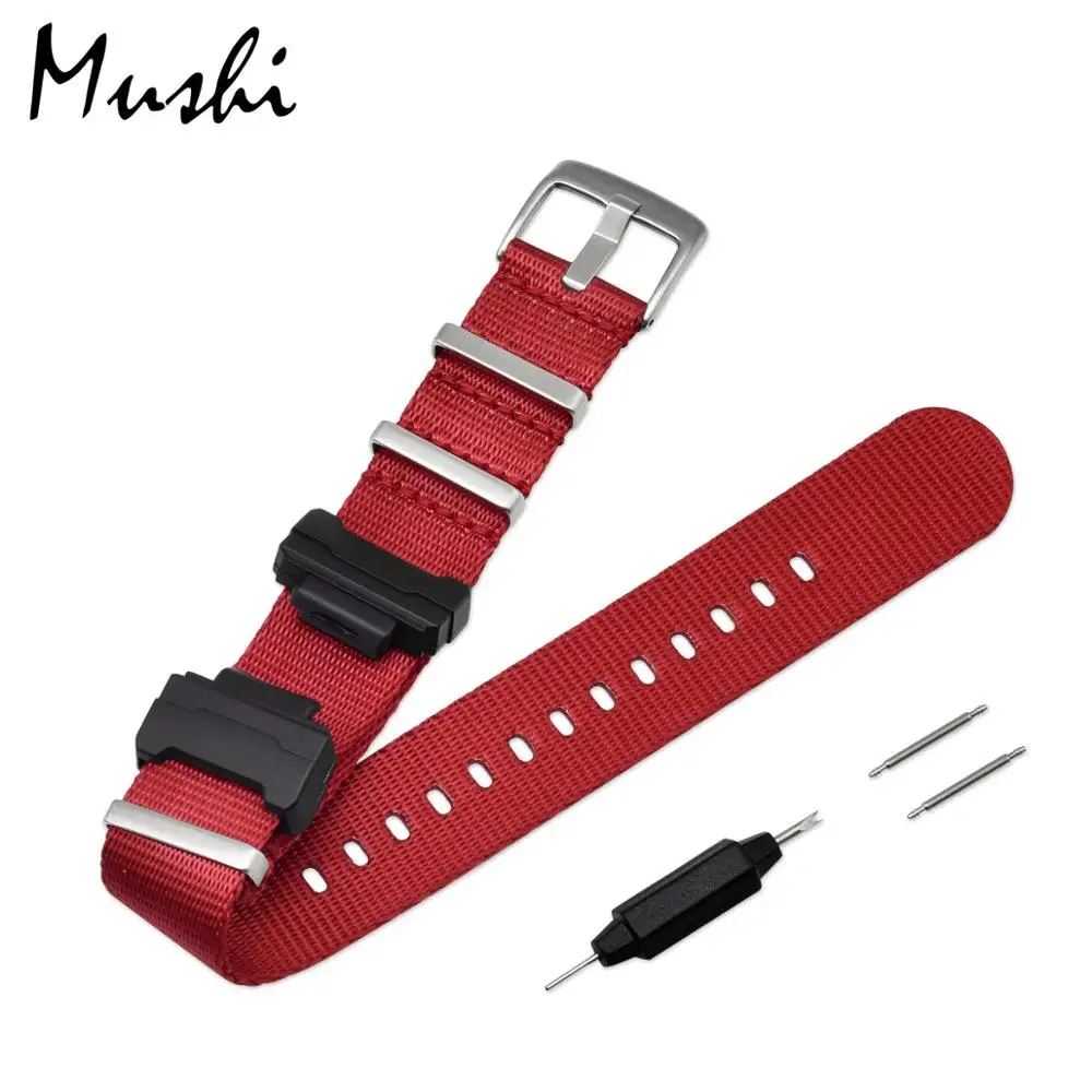 Red Набор терминалов Замена для casio G-8900 GA-100 \ 110 \ 120 GD-100 \ 110 серии DW-5600 GW-M5610 DW6900+ нейлоновый ремешок Ремешки для наручных часов - Цвет ремешка: Red