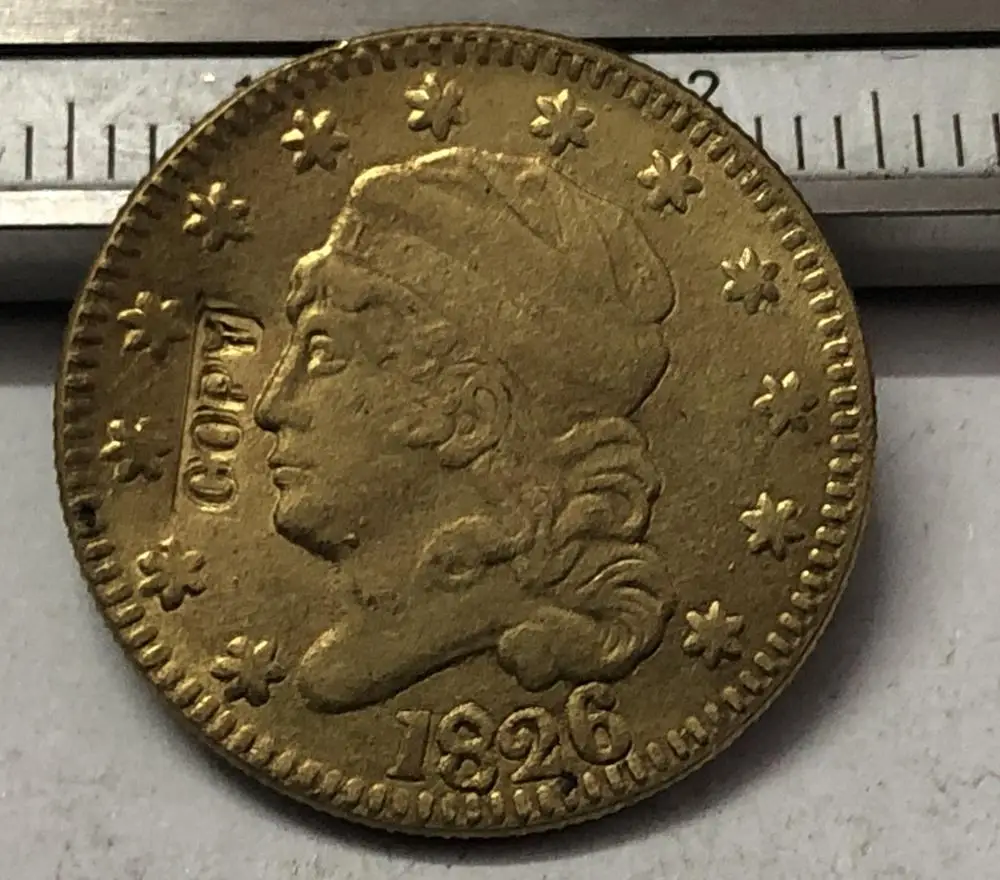 1826 США ограниченная бюст $2 5 позолоченная копия монеты|Безвалютные монеты| |