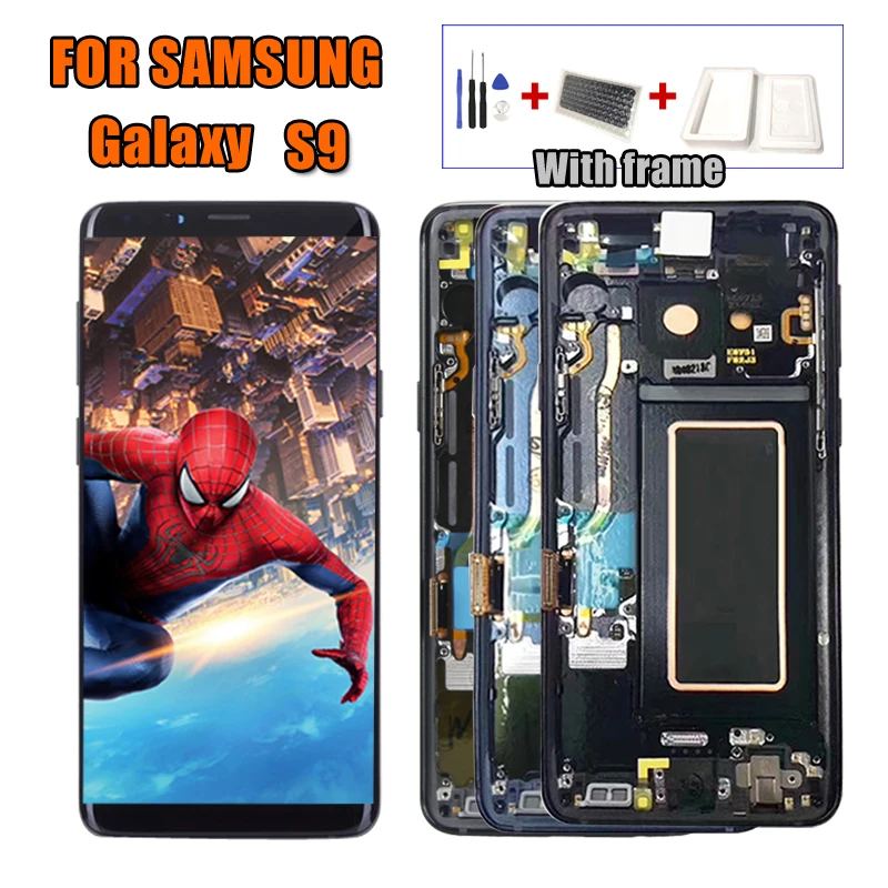 Для samsung s9 g960, ЖК-дисплей, дигитайзер, сенсорный экран с рамкой в сборе,,, супер AMOLED, замена