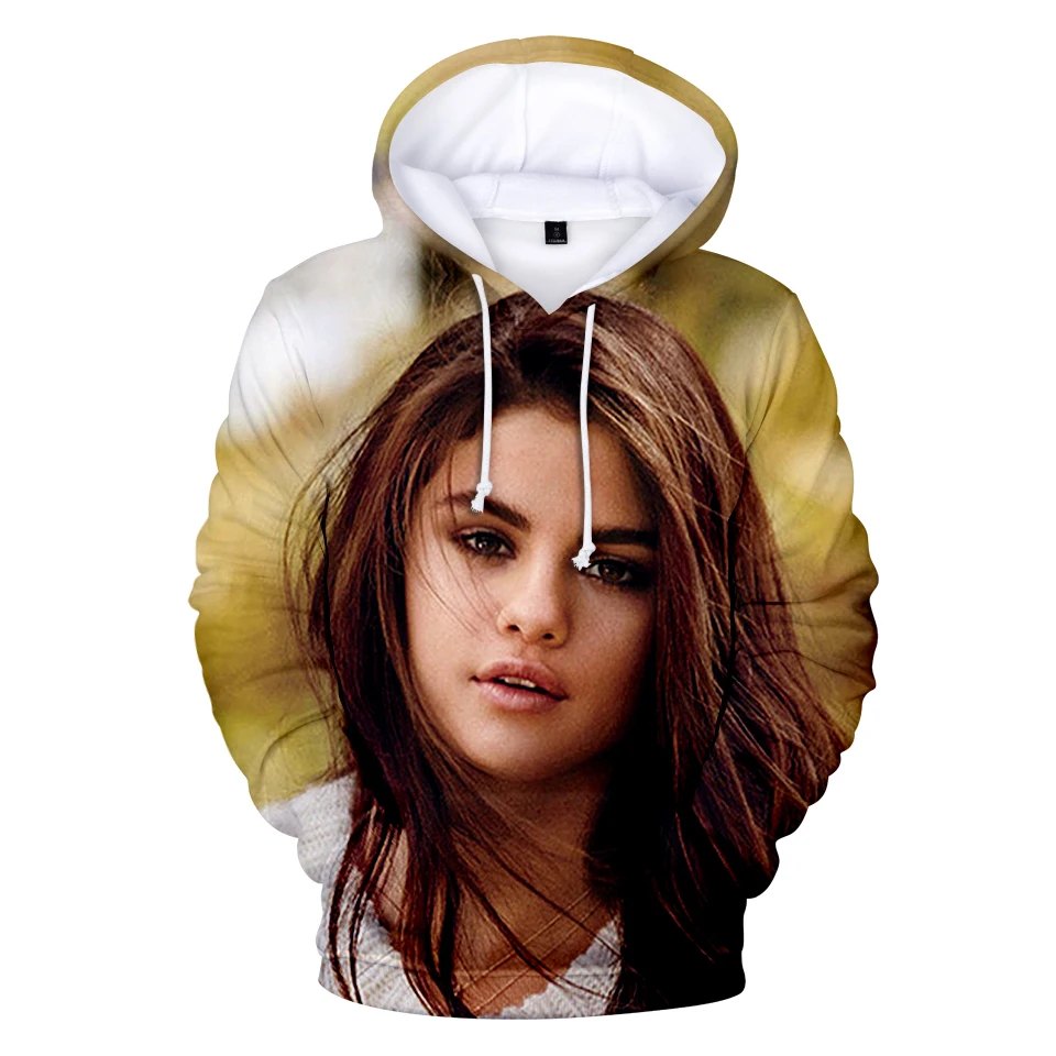 Selena Gomez толстовки 3D Мужская толстовка 2019 Весна Зима Новые Топы с капюшоном