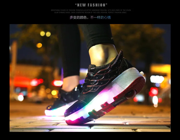 Kids Girls Shoes Children Roller Sneakers with Wheels Boys LED Light Up Zapatillas Deportivas Hombre | Детская одежда и обувь
