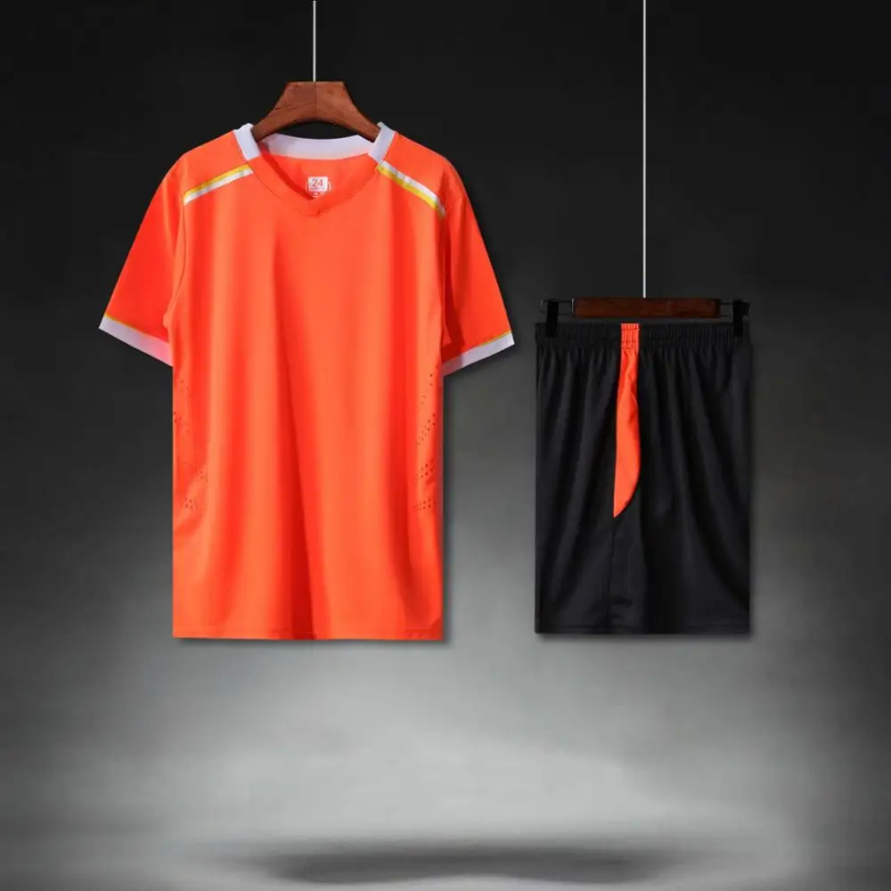 1904 Orange Детский спортивный комплект из Джерси для футбола, летний спортивный костюм, комплект из футболки для футбола, Униформа, Survetement, дышащая тренировочная Футбольная форма для мальчиков - Цвет: 1904 Orange