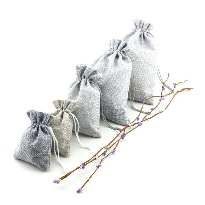 Высококачественный популярный серый простой хлопковый льняной пакет для