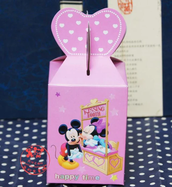 50 шт./партия Высококачественная подарочная коробка конфет с Микки и Минни синяя