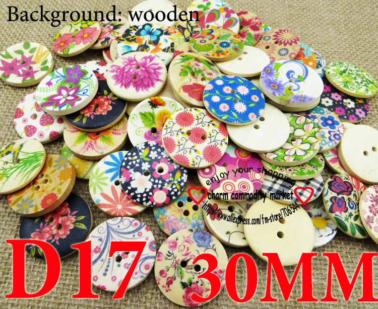 20 шт. ботинки с цветочным рисунком 30 мм|wooden buttons|buttons sewingbrand buttons |