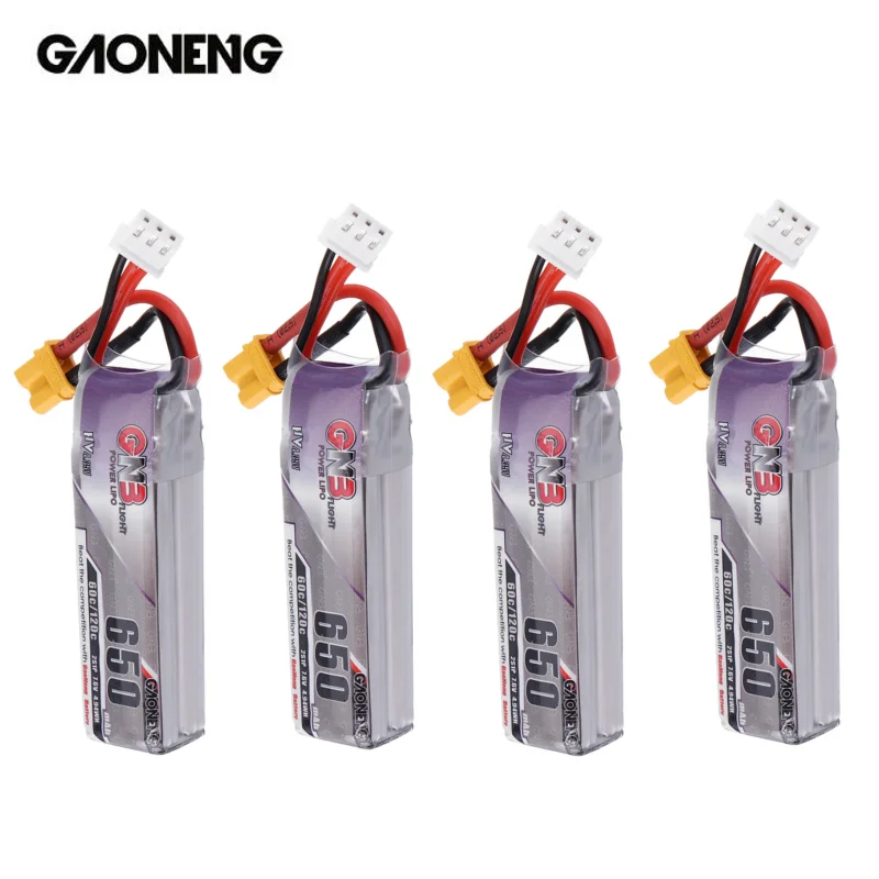 4 шт. Lipo аккумулятор Gaoneng 7 6 В 650 мАч 60C 2S HV 35 в разъем XT30 для Happymodel FPV Racing Drone|Детали и