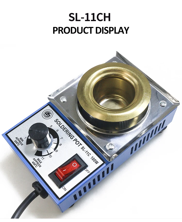 SL-11CH 100 Вт 38mm300g Емкость 100 мм Цифровой термостат свинцовый горшок из титанового сплава пайки 110 В 220 В