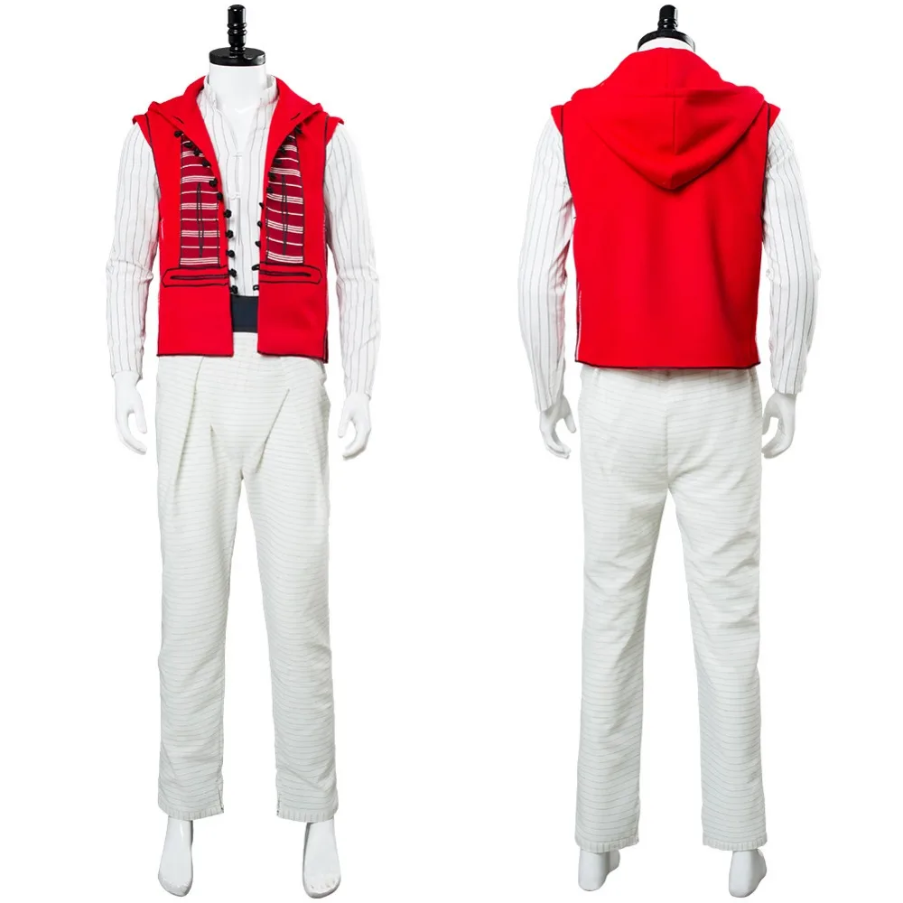 

2019 Movie Aladdin Costume Aladdin Cosplay Costume Red Outfit Adult Uniform Suit Halloween Carnival Costume
