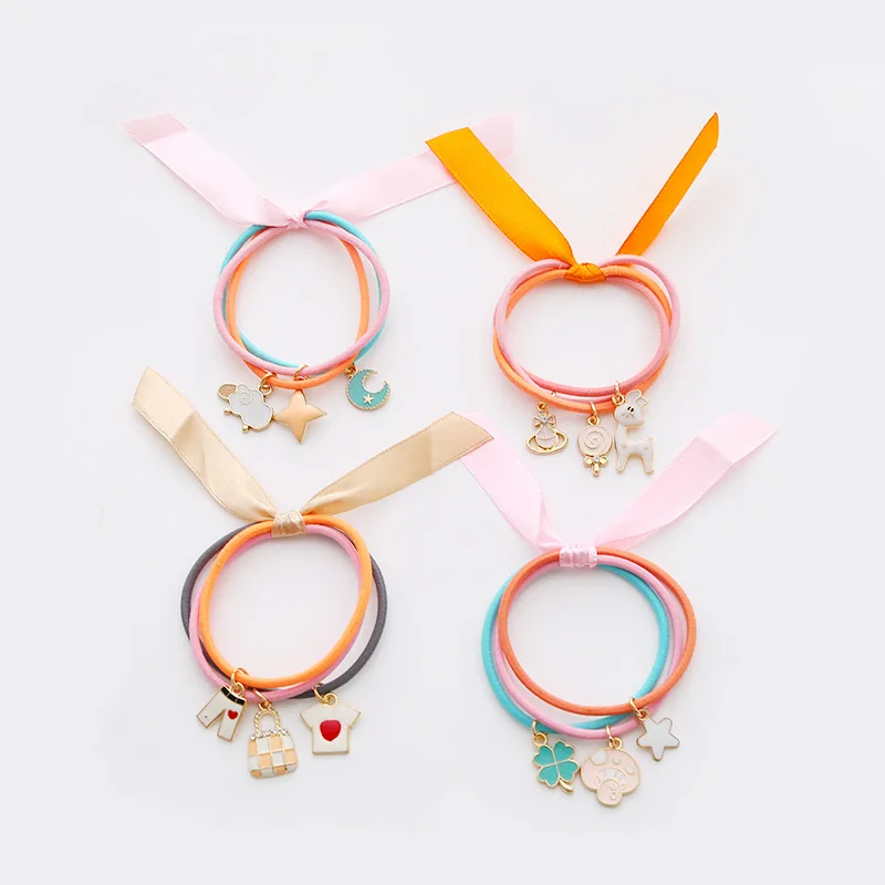 

MuHan 2019 Korea Lovely Elastic Hair Bands 3 lines Rubber Headwear Girl Ponytail Holder Scrunchie Accessories ties Gum For Hair