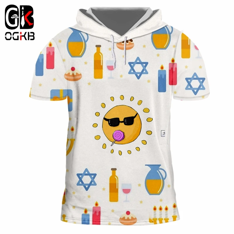OGKB Hanukkah мужская одежда новый список в китайском стиле с капюшоном футболка 3D