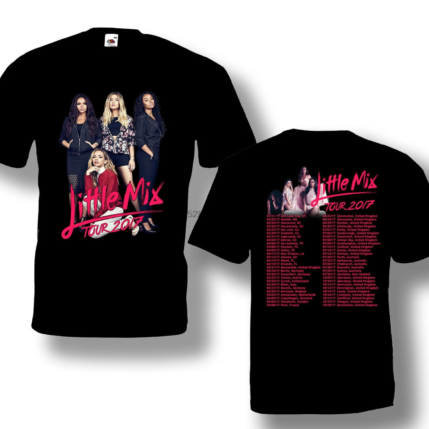 Мужская футболка топы футболки новинка для мужчин &amp #39S Little Mix Tour 2017 черного цвета
