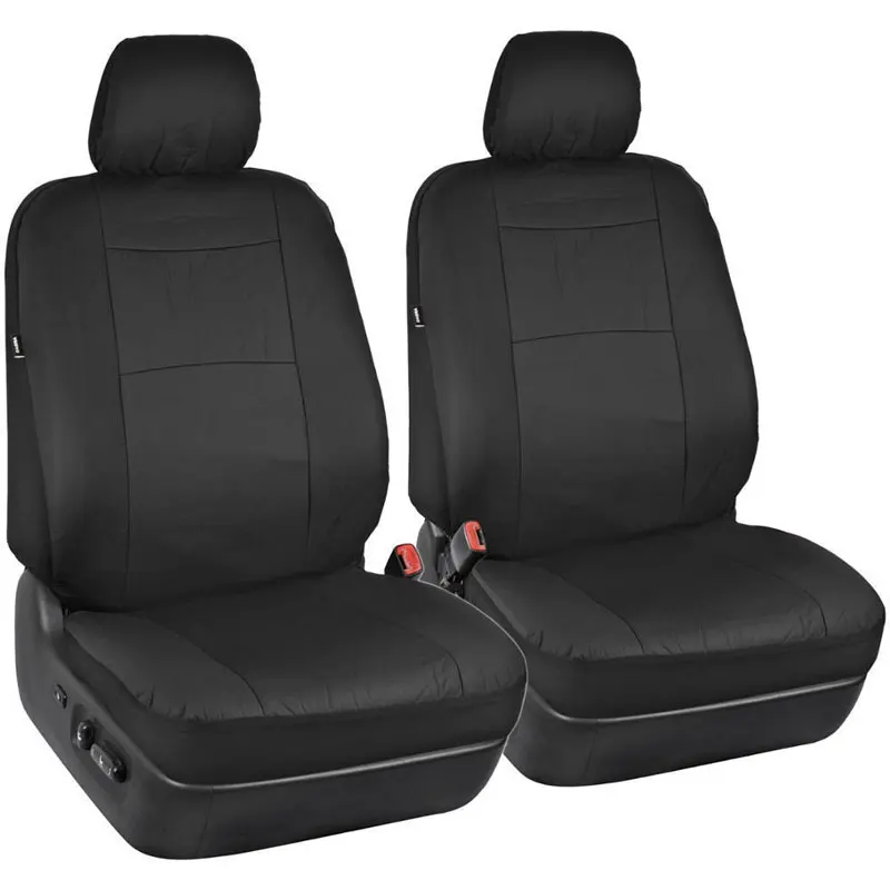 black 4 PCS Кожаные Защитные чехлы на сиденье автомобиля универсальный авто чехол для Renault Лагуна широта Логан megane sandero senia 2 3 талисман модус - Название цвета: black 4 PCS