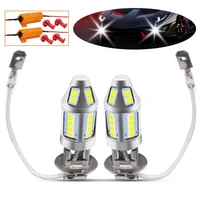 2pcs h3 led car fog lamp with decoder 150w high power 3030 chips white waterproof auto front headlamp fog driving lights 12v 24v