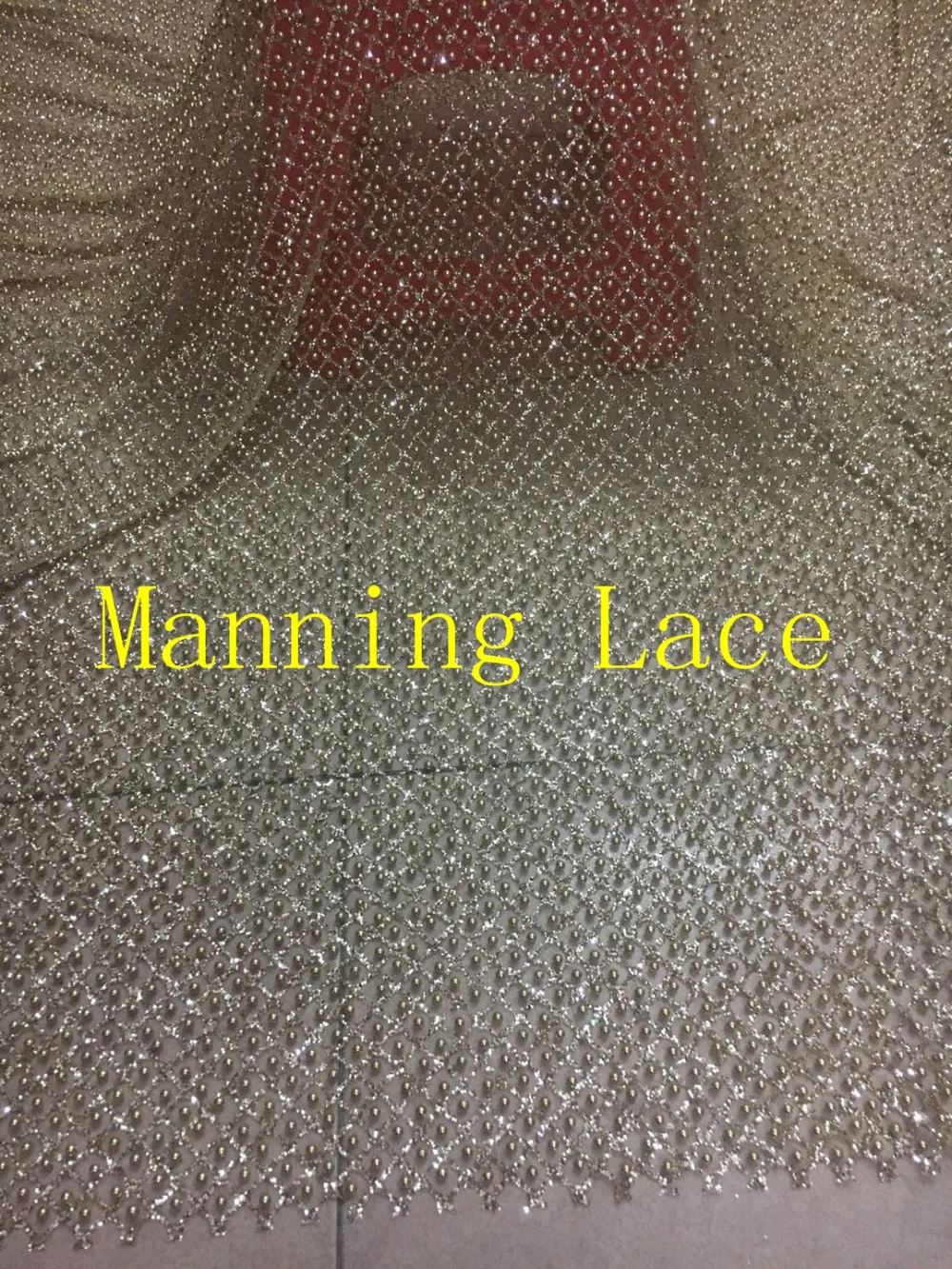 Красивая блестящая Тюлевая сетчатая ткань с полными бусинами кружевная Manning 0905