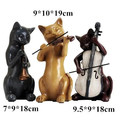 3 шт./партия музыкальные фигурки кошки ремесла винтажный домашний декор кантри