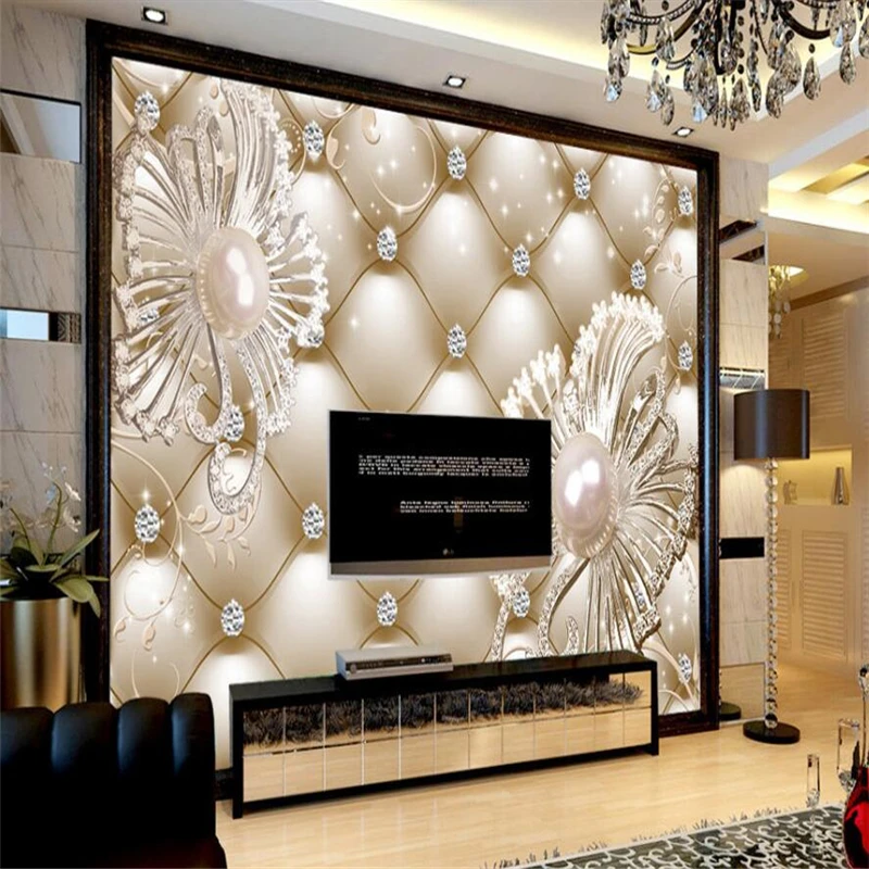 Beibehang 3D посылка бриллиант ювелирные изделия цветок роскошный фон фотообои