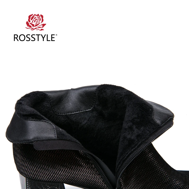 ROSSTYLE/модные базовые ботильоны из овечьей кожи Простые Женские ботинки