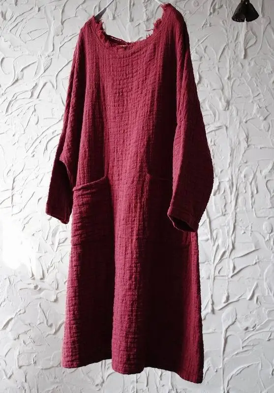 Асимметричная женская теплая туника в стиле ретро на весну и осень повседневное