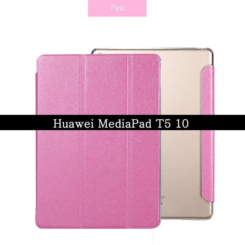 MediaPad T5 10 Чехол-накладка из искусственной кожи для huawei T5 10, тонкий противоударный защитный чехол-подставка для huawei MediaPad T5 10,1 '', чехол для смарт-планшета - Цвет: MediaPad T5 10