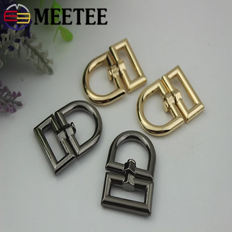 Meetee 2/5 шт. твердая латунь вращение двойное D поворотное кольцо цепи цепочка для ключей бумажник разъем металлической пряжкой карабин DIY Кожа Craft