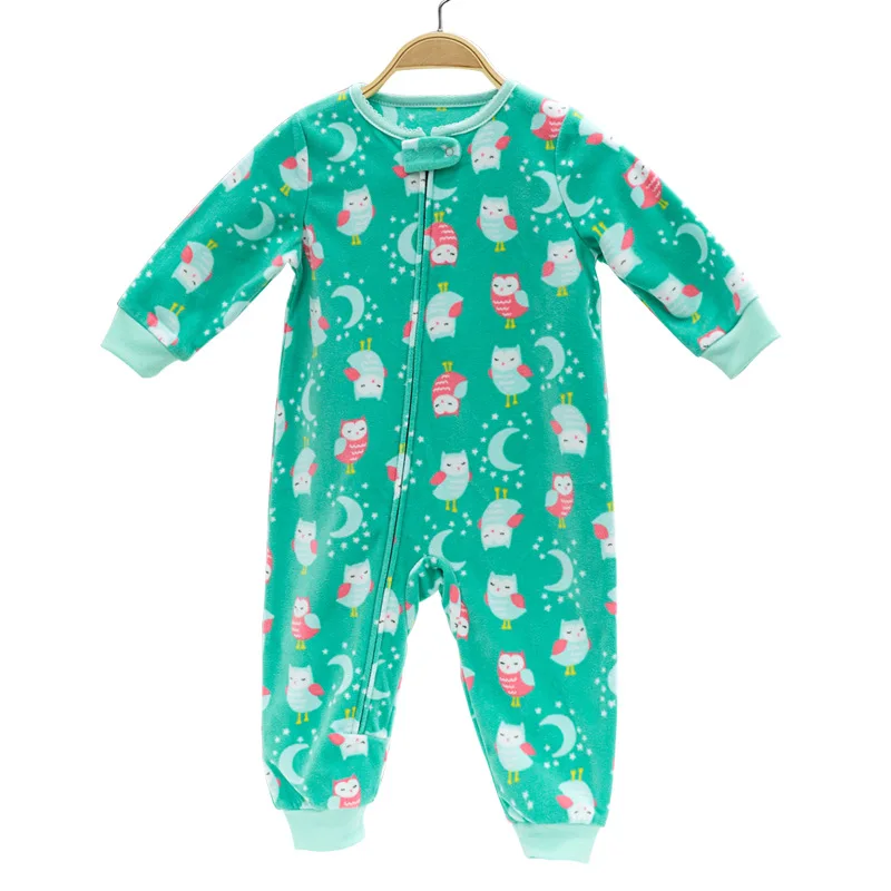 Baby clothes fleece baby jumpsuit newborn cartoon birds monkey girls boys overalls pajamas clothing outfits | Мать и ребенок