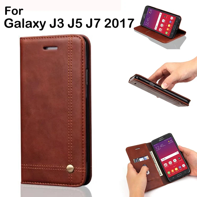 Роскошные Ретро Чехол Для Samsung Galaxy J3 J5 J7 2017 чехол кожаный бумажник Flip Ultra Thin для j7