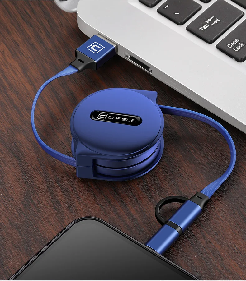 Cafele 2 в 1 микро USB кабель для iPhone Мини USB кабель выдвижной портативный зарядный кабель для iPhone 8 7 6 5 Xiaomi Redmi 4X