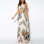 Женское повседневное пляжное платье Liva Girl с цветочным принтом, короткий топ + длинная юбка, комплект из 2 предметов