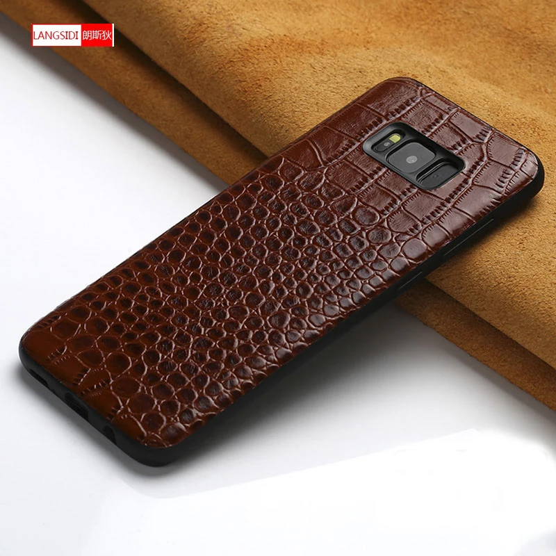 Чехол LANGSIDI для Samsung Galaxy A7 2018 роскошный кожаный чехол samsung S9 SAMSUNG a5 2017 s10 + | Мобильные