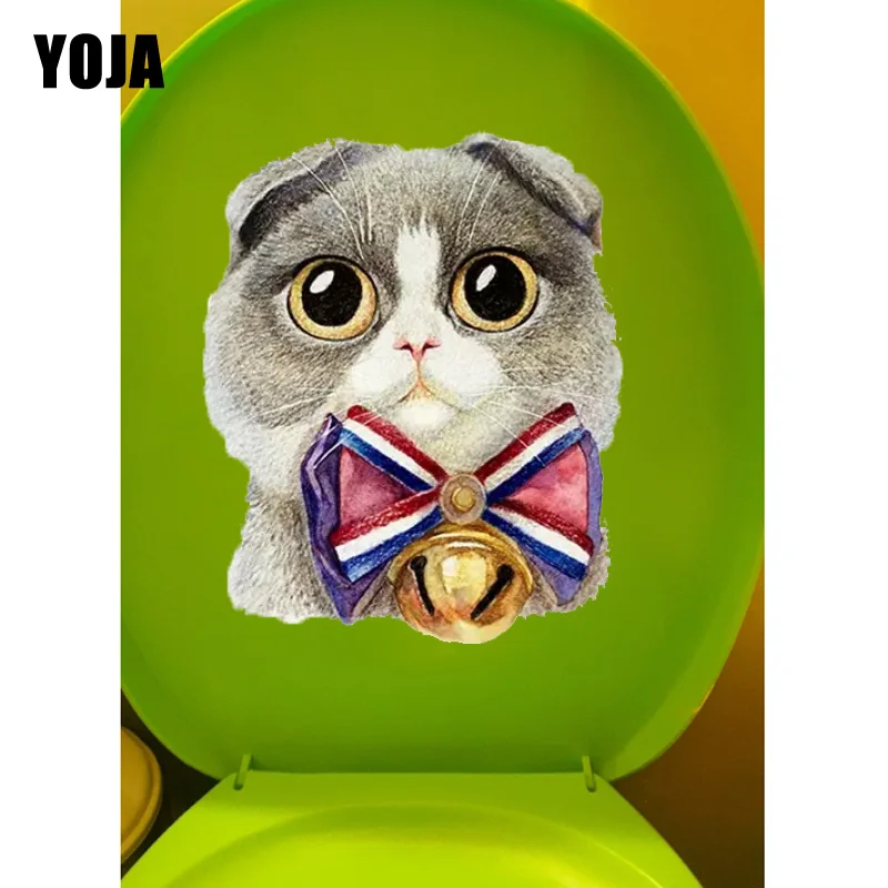 

YOJA 17,6*21,5 см мультяшный складной Кот домашняя Спальня Настенная Наклейка Декор Туалет наклейки на сиденья T1-0154