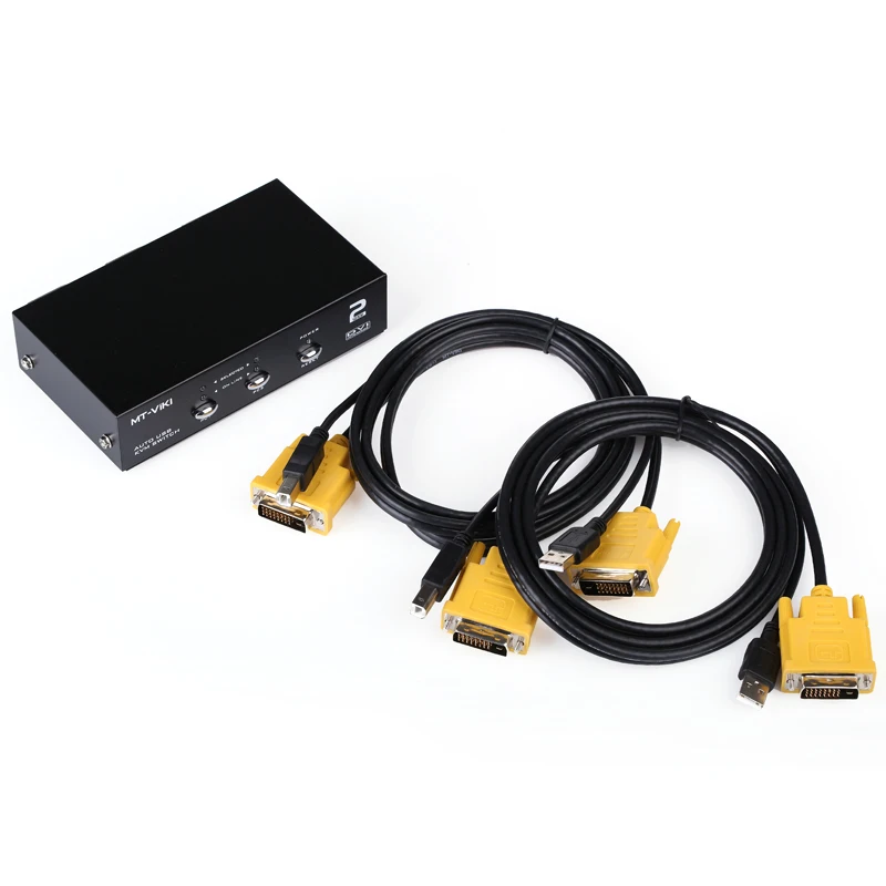 2 порта DVI Авто USB 0 KVM Smart Switch клавиатура мышь Switcher full HD 1080P DVR металл включает кабели