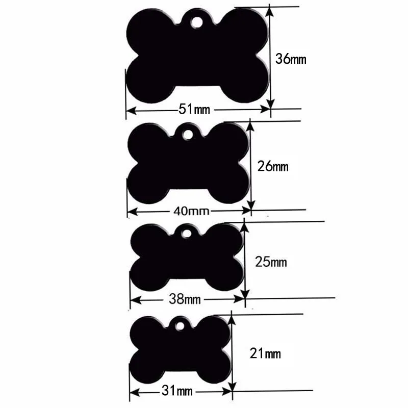 Оптовая продажа 100 шт. персонализированные собаки в виде кости из id теги - Фото №1