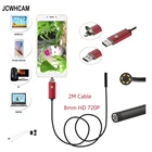 JCWHCAM эндоскоп 8 мм USB эндоскоп Android ПК USB эндоскоп мини-эндоскоп камера 720P Инспекция Водонепроницаемая камера для телефона