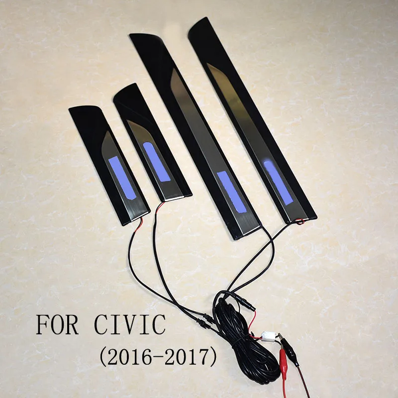 

Car Styling FIT for HONDA CIVIC 2016 2017 LED Door Sill Scuff Pedal Door Step light Welcome Pedal Automobile Accessories