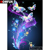 homfun 5d diy diamond painting full squareround drill flower butterfly 3d embroidery cross stitch gift home decor a00988
