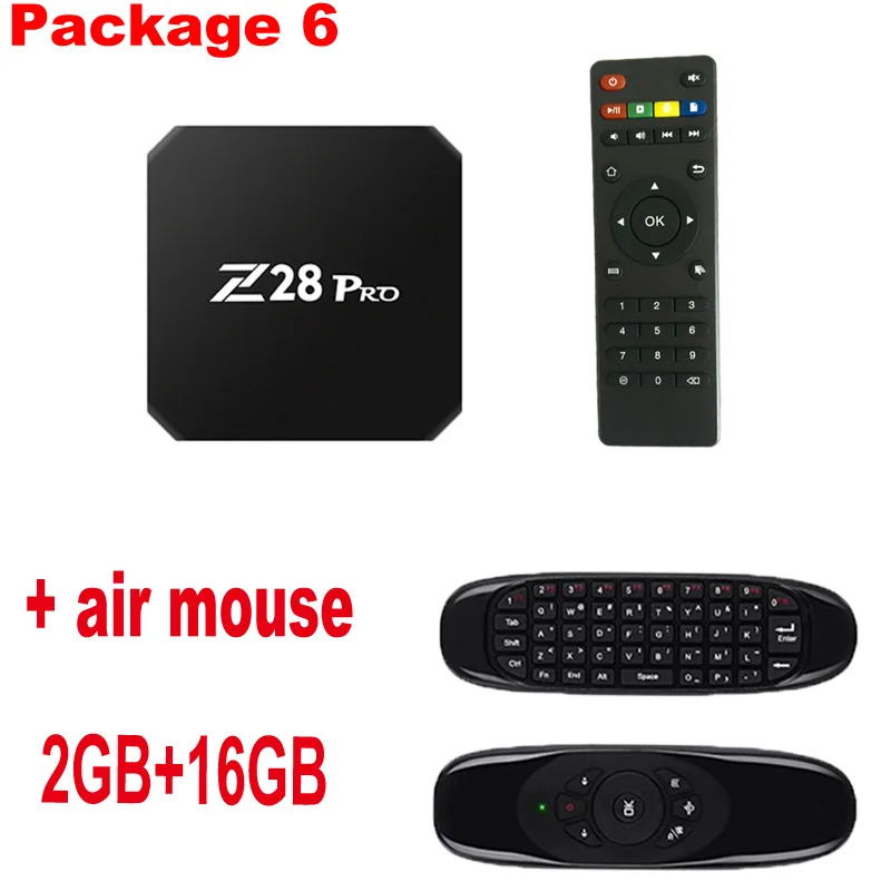 Air mouse Chycet Z28 PRO Smart Android 7,1 ТВ приставка RK3328 четырехъядерный 64 бит 4 к H.265 USB3.0 2 Гб 16 Гб мини ПК WiFi LAN HD медиаплеер Z28 - Цвет: Air mouse