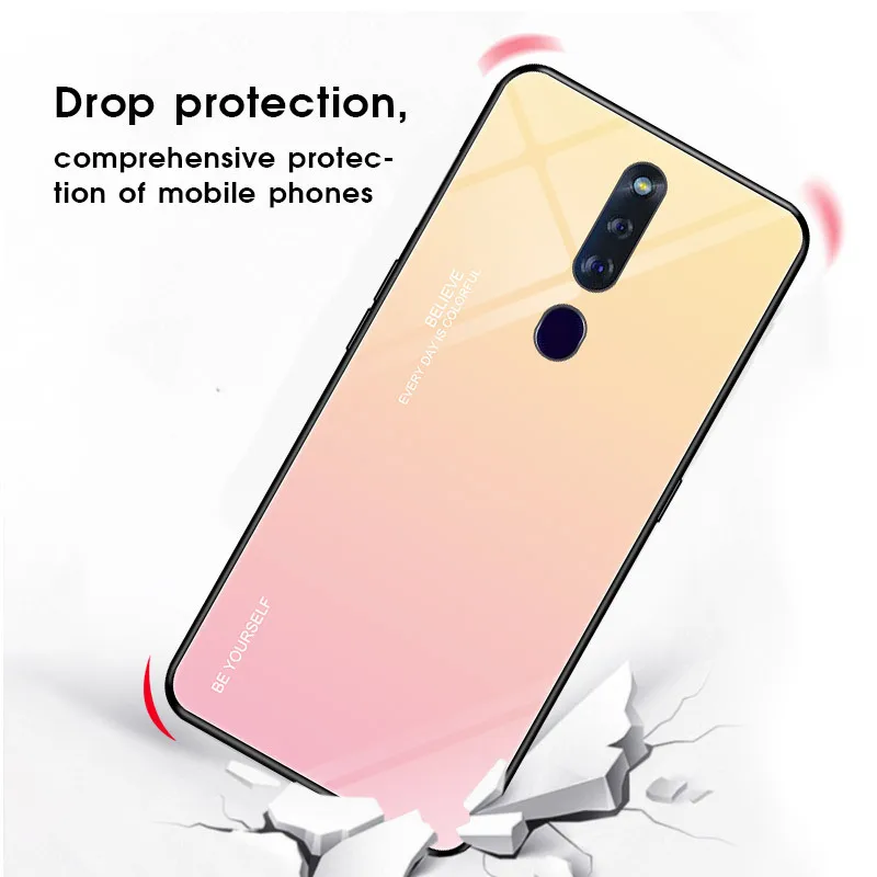 Для Oppo Reno Стандартные Стеклянные чехлы с защитой от царапин градиентное