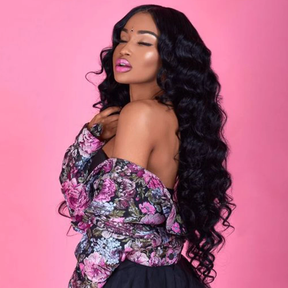 Mstoxic Lace Front Human Hair Wigs Pre Plucked Brurmes Loose Deep Wave With Baby Remy Natural Hairline | Шиньоны и парики