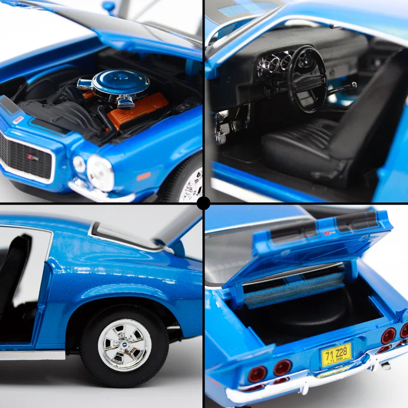 Maisto 1:18 1971 Chvrolet Camaro синяя оранжевая винтажная модель автомобиля литая новая