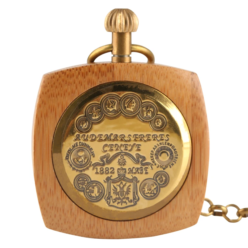 

Exquisite Luxury Roman Numbers Display Mechanical Pocket Watch with Golden Fob Chain Unisex Retro Clock Gift reloj de bolsillo