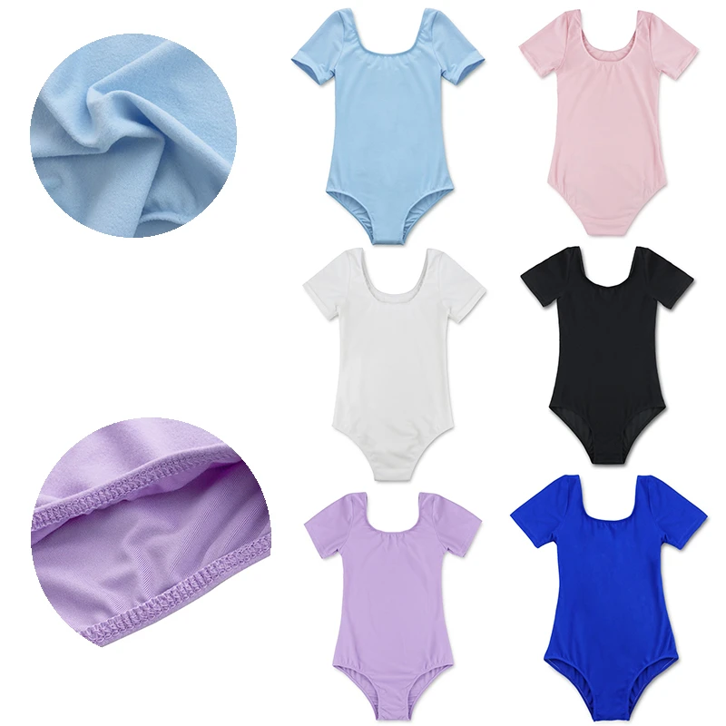 Children Kids Girls Short Sleeves Stretchy Gym Ballet Dance Leotard Tutu Dress Princess Ballerina Dancing Wear Clothes | Детская одежда